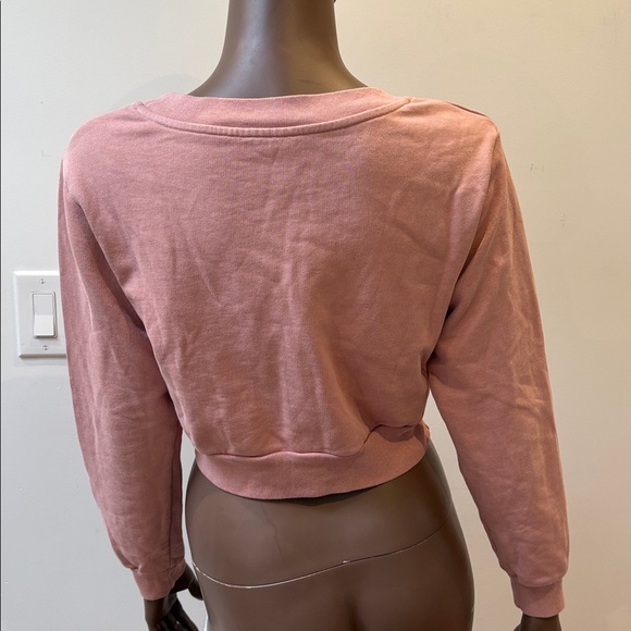 Moschino Milano question mark sweater logo cropped crewneck pullover pink Small - Picture 11 of 11